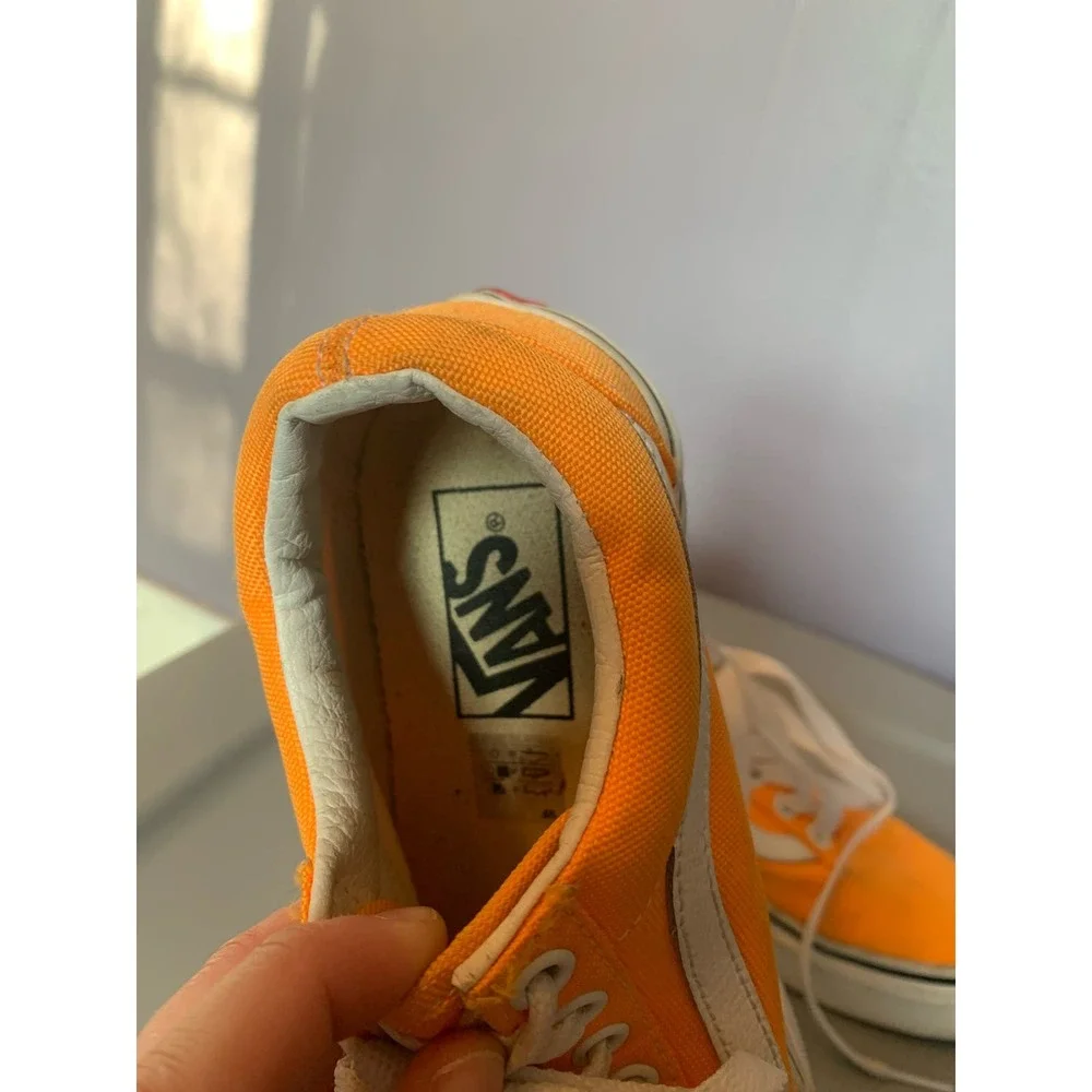 Vans Sneakers Neon Orange and White GUC size 5.5 women 4.0 men - Picture 6 of 13